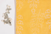 Yellow - Kota Doria Bagru Hand Block Printed Saree